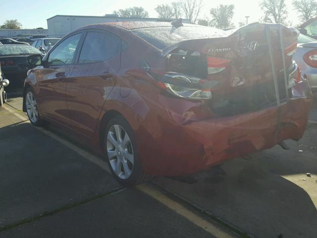 KMHDH4AEXDU745909 - 2013 HYUNDAI ELANTRA GL RED photo 3