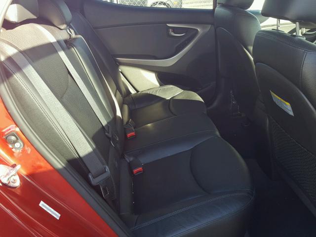 KMHDH4AEXDU745909 - 2013 HYUNDAI ELANTRA GL RED photo 6