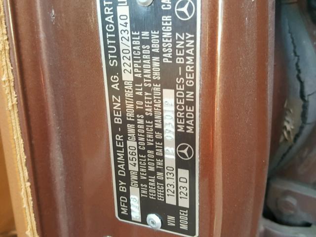 23330209302 - 1978 MERCEDES-BENZ 300 D BROWN photo 10