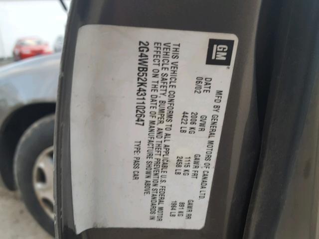 2G4WB52K431102647 - 2003 BUICK REGAL LS BROWN photo 10