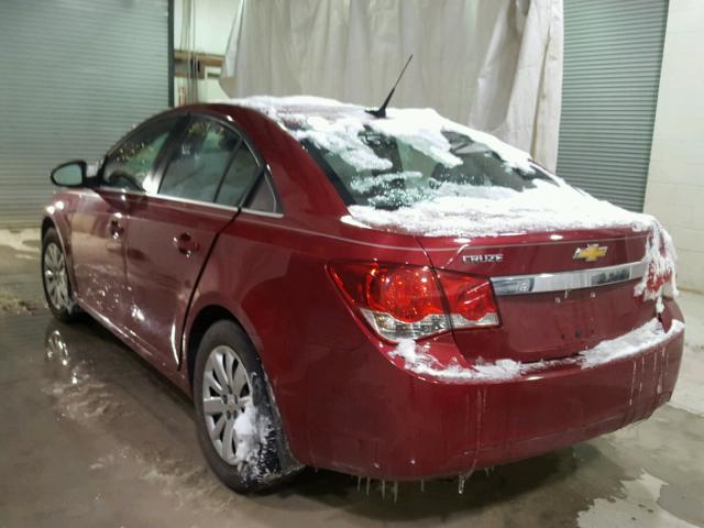 1G1PF5S99B7114135 - 2011 CHEVROLET CRUZE LT RED photo 3