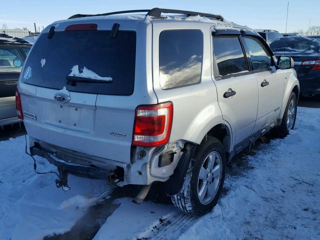 1FMCU93168KB45632 - 2008 FORD ESCAPE XLT SILVER photo 4