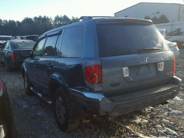 2HKYF18795H563535 - 2005 HONDA PILOT EXL BLUE photo 3