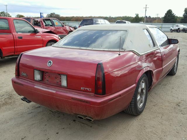 1G6ET129X2B101202 - 2002 CADILLAC ELDORADO T BURGUNDY photo 4