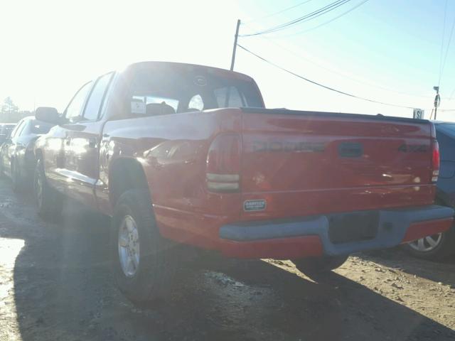 1B7HG38XX2S653198 - 2002 DODGE DAKOTA QUA RED photo 3