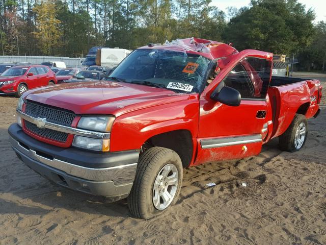 2GCEK19B151289301 - 2005 CHEVROLET SILVERADO RED photo 2