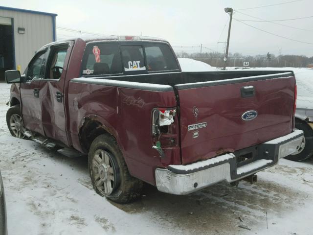 1FTPW14524KD13134 - 2004 FORD F150 SUPER MAROON photo 3