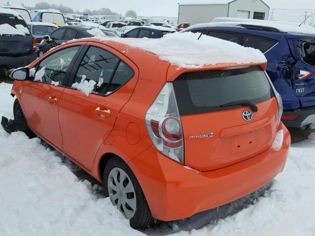 JTDKDTB30C1005171 - 2012 TOYOTA PRIUS C ORANGE photo 3