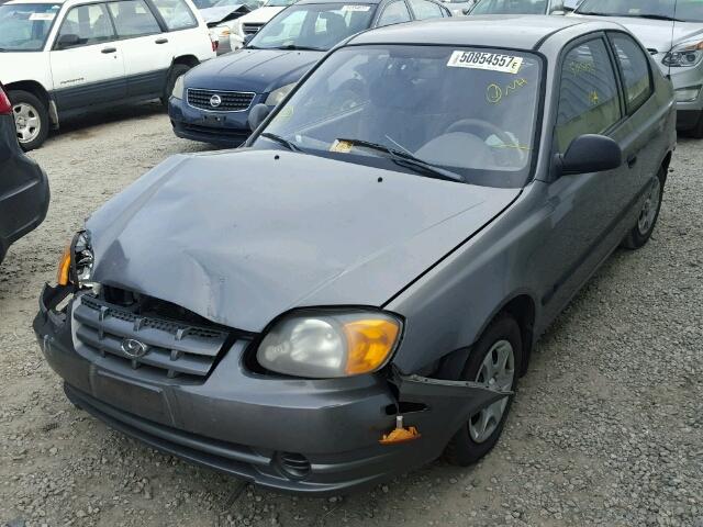 KMHCF35C93U258283 - 2003 HYUNDAI ACCENT L GRAY photo 2