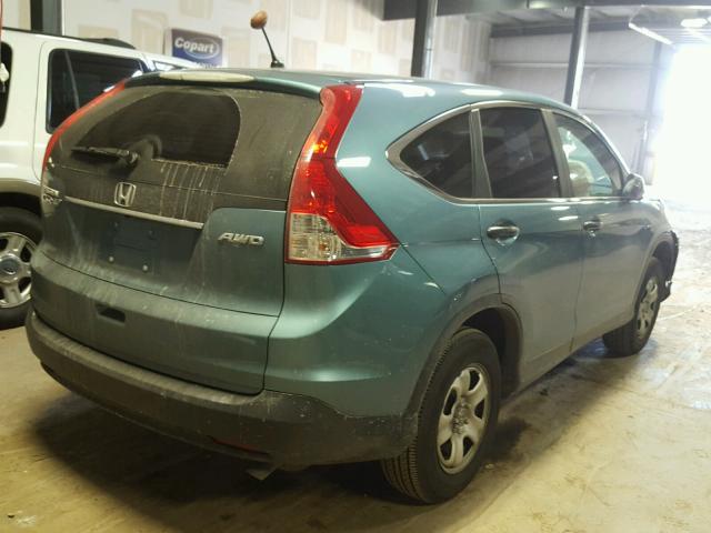 2HKRM4H38EH694111 - 2014 HONDA CR-V LX TEAL photo 4