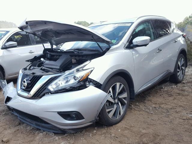 5N1AZ2MG7FN220837 - 2015 NISSAN MURANO S SILVER photo 2