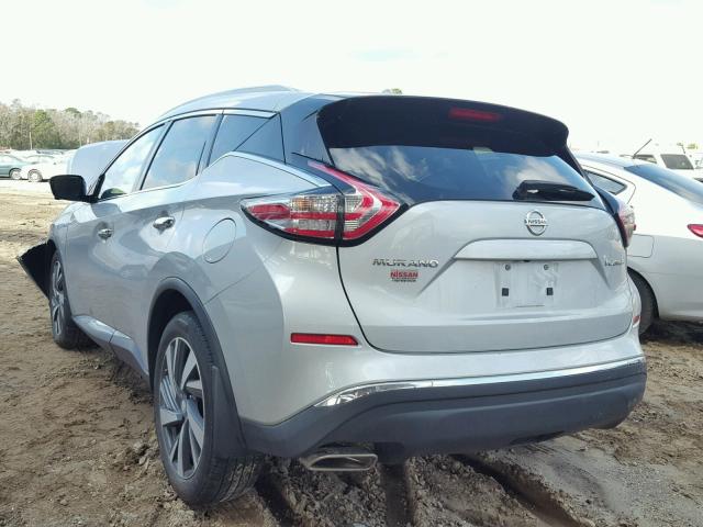 5N1AZ2MG7FN220837 - 2015 NISSAN MURANO S SILVER photo 3