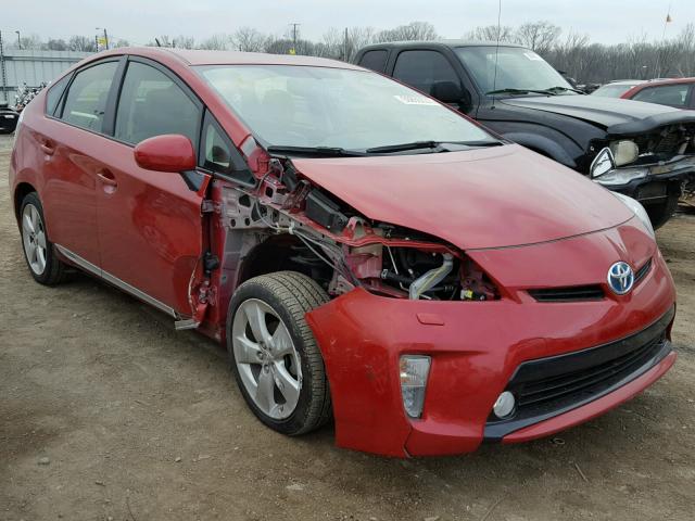 JTDKN3DU7E1773915 - 2014 TOYOTA PRIUS RED photo 1