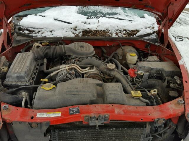 1B7GL42X72S526219 - 2002 DODGE DAKOTA SLT RED photo 7