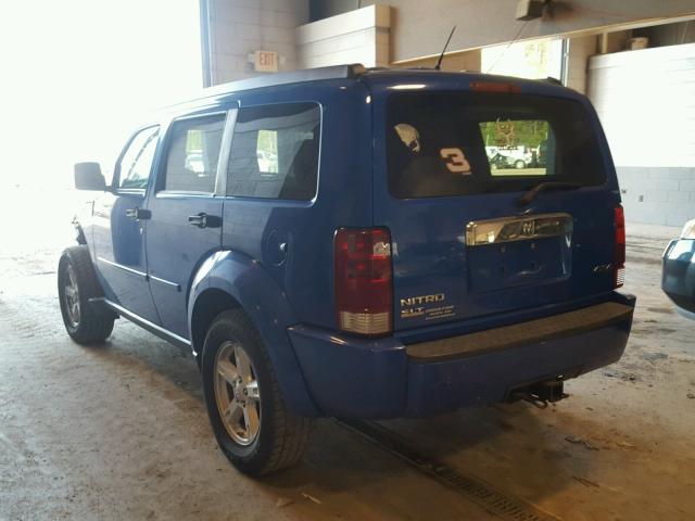 1D8GU58K17W570538 - 2007 DODGE NITRO SLT BLUE photo 3