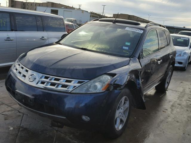 JN8AZ08T34W226744 - 2004 NISSAN MURANO SL BLUE photo 2