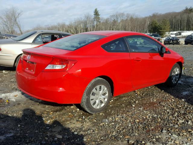 2HGFG3B54CH551825 - 2012 HONDA CIVIC LX RED photo 4