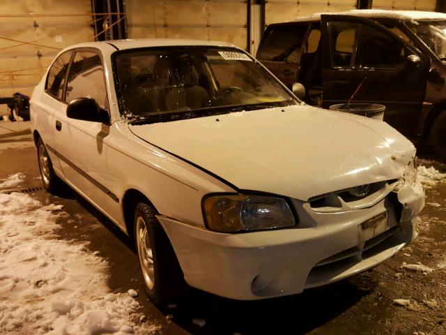 KMHCF35G42U198964 - 2002 HYUNDAI ACCENT L WHITE photo 1