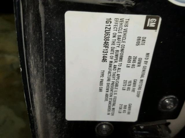 1G1ZU63846F131446 - 2006 CHEVROLET MALIBU MAX შავი ფოტო 10