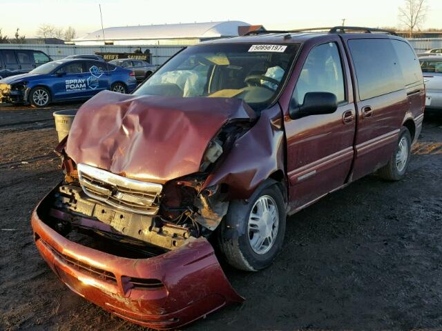 1GNDX13E72D299919 - 2002 CHEVROLET VENTURE LU BURGUNDY photo 2