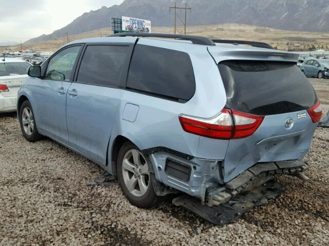 5TDKK3DC7GS692872 - 2016 TOYOTA SIENNA LE BLUE photo 3