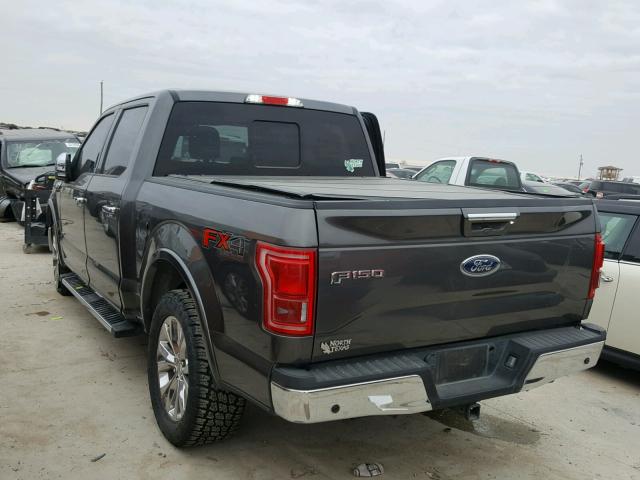 1FTEW1EG1FKE36224 - 2015 FORD F150 SUPER GRAY photo 3