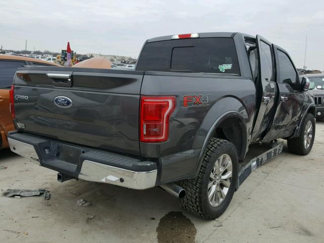 1FTEW1EG1FKE36224 - 2015 FORD F150 SUPER GRAY photo 4