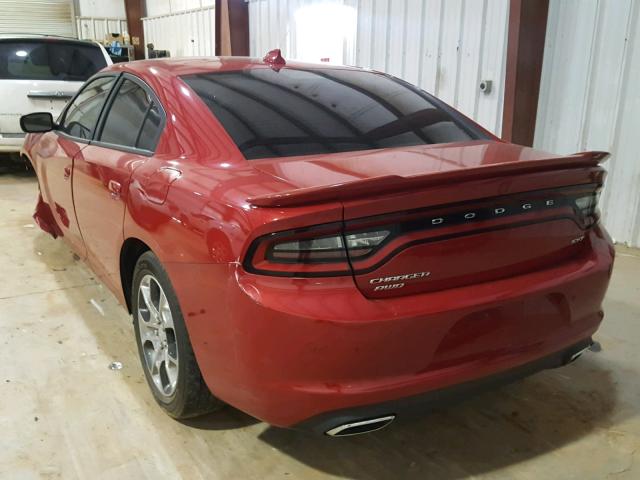 2C3CDXJG4FH926559 - 2015 DODGE CHARGER SX RED photo 3