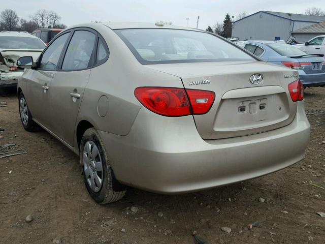 KMHDU46D18U509697 - 2008 HYUNDAI ELANTRA GL BEIGE photo 3