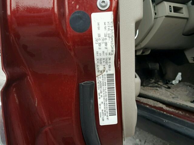 1J8HG58288C112484 - 2008 JEEP COMMANDER BURGUNDY photo 10