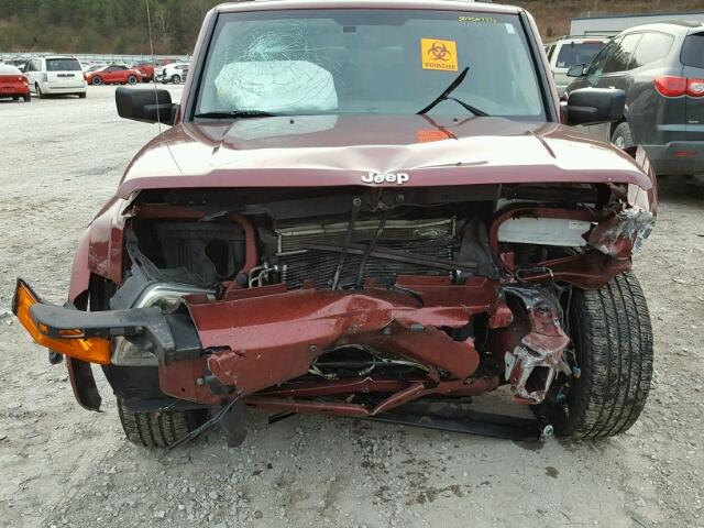 1J8HG58288C112484 - 2008 JEEP COMMANDER BURGUNDY photo 9