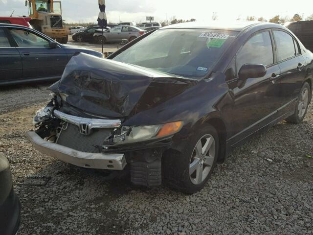 1HGFA16848L091330 - 2008 HONDA CIVIC EX BLACK photo 2