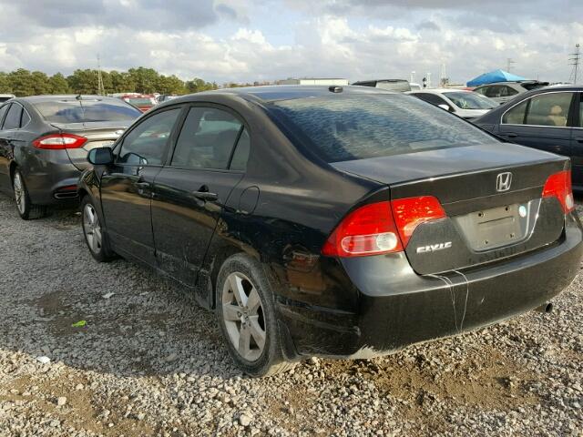 1HGFA16848L091330 - 2008 HONDA CIVIC EX BLACK photo 3