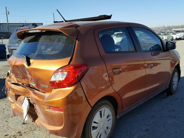 ML32A3HJ4HH022104 - 2017 MITSUBISHI MIRAGE ES ORANGE photo 4