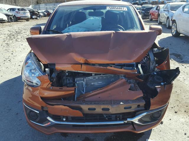 ML32A3HJ4HH022104 - 2017 MITSUBISHI MIRAGE ES ORANGE photo 9