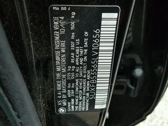 5UXFB53565LV10656 - 2005 BMW X5 4.4I BLACK photo 10