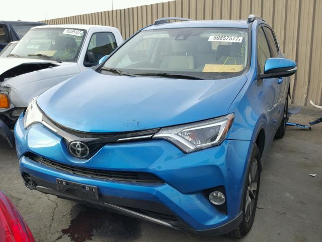 JTMWFREV2HJ118848 - 2017 TOYOTA RAV4 XLE BLUE photo 2