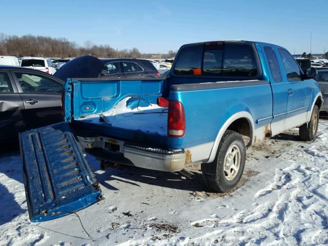 2FTEX18L9VCA52572 - 1997 FORD F150 TURQUOISE photo 4