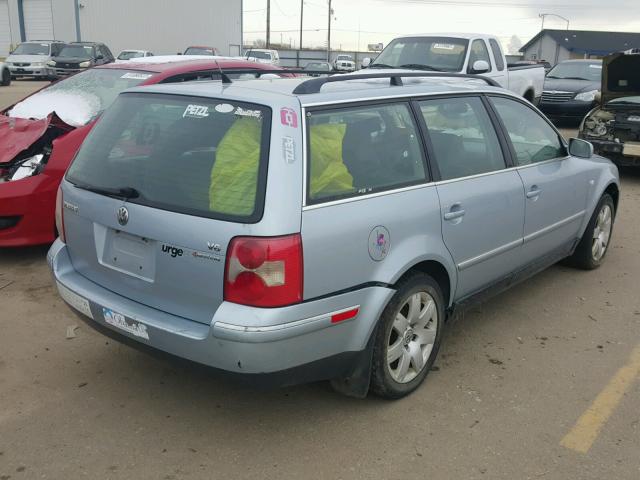 WVWYH63B52E001419 - 2002 VOLKSWAGEN PASSAT GLX BLUE photo 4