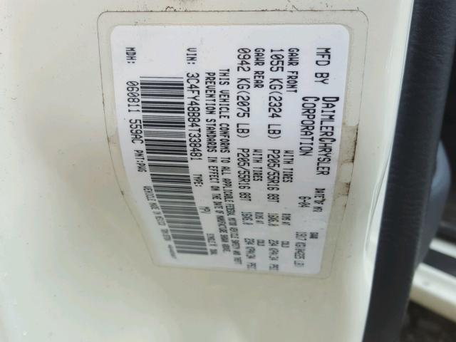 3C4FY48B84T338481 - 2004 CHRYSLER PT CRUISER CREAM photo 10