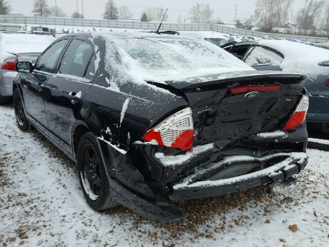 3FAHP0HA2BR133962 - 2011 FORD FUSION SE BLACK photo 3