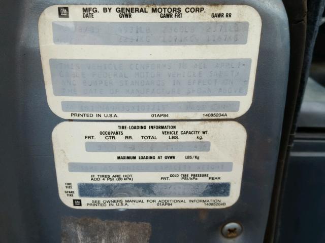 1G1BN69H3GX102215 - 1986 CHEVROLET CAPRICE CL 蓝色 照片 10