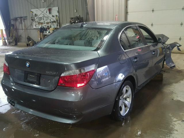 WBANE53567CW66989 - 2007 BMW 525 I GRAY photo 4