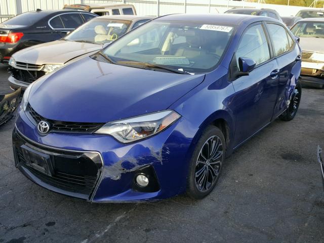 5YFBURHEXEP039242 - 2014 TOYOTA COROLLA L BLUE photo 2