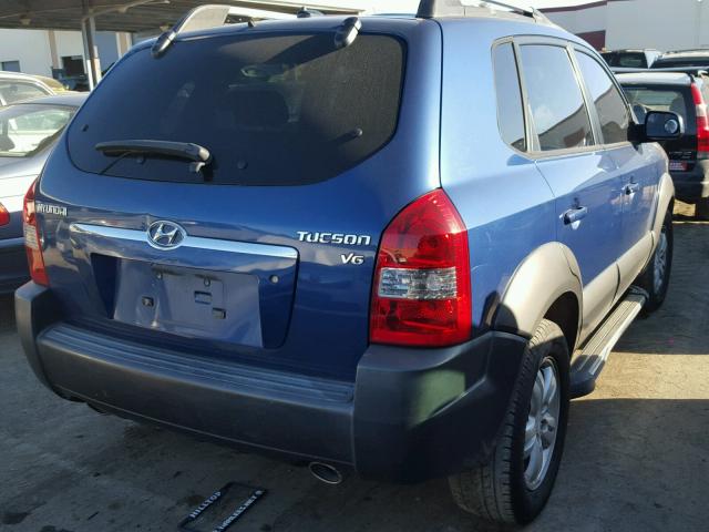 KM8JN12D18U899625 - 2008 HYUNDAI TUCSON SE BLUE photo 4