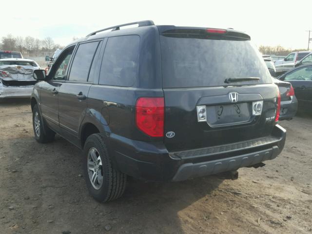 2HKYF18504H623604 - 2004 HONDA PILOT EXL BLACK photo 3