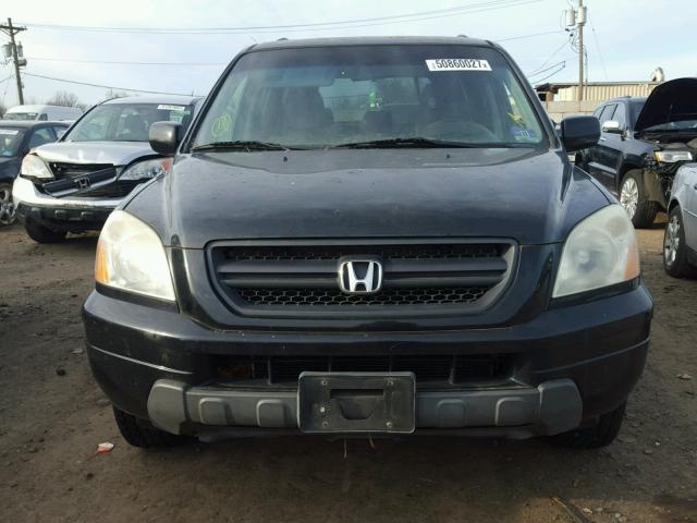 2HKYF18504H623604 - 2004 HONDA PILOT EXL BLACK photo 9