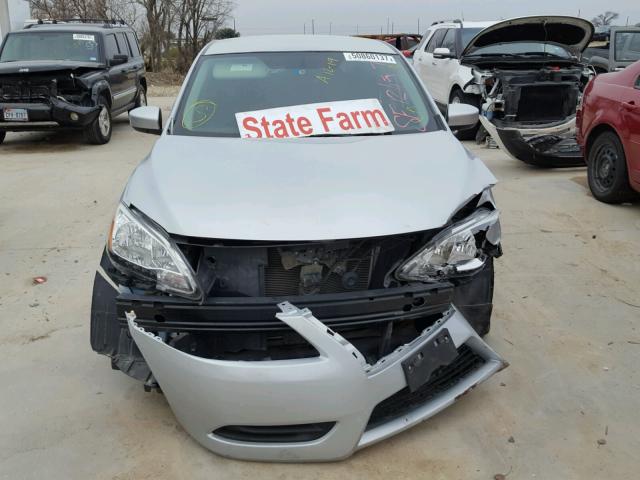 1N4AB7AP9DN906102 - 2013 NISSAN SENTRA S SILVER photo 9