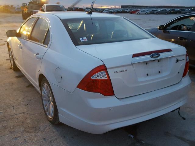 3FADP0L31AR187288 - 2010 FORD FUSION HYB WHITE photo 3