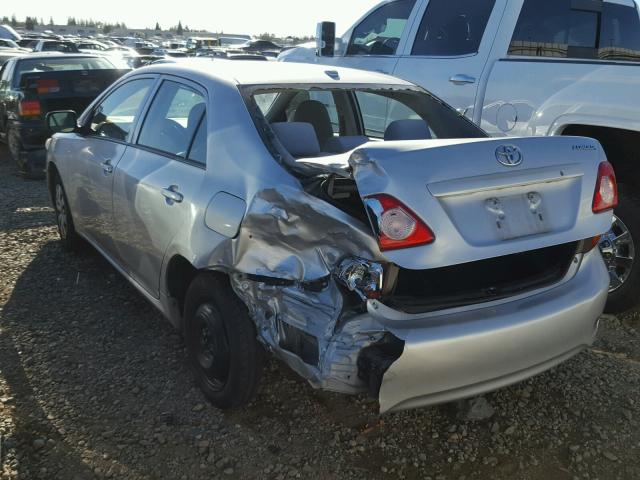 1NXBU4EE4AZ270217 - 2010 TOYOTA COROLLA BA SILVER photo 3